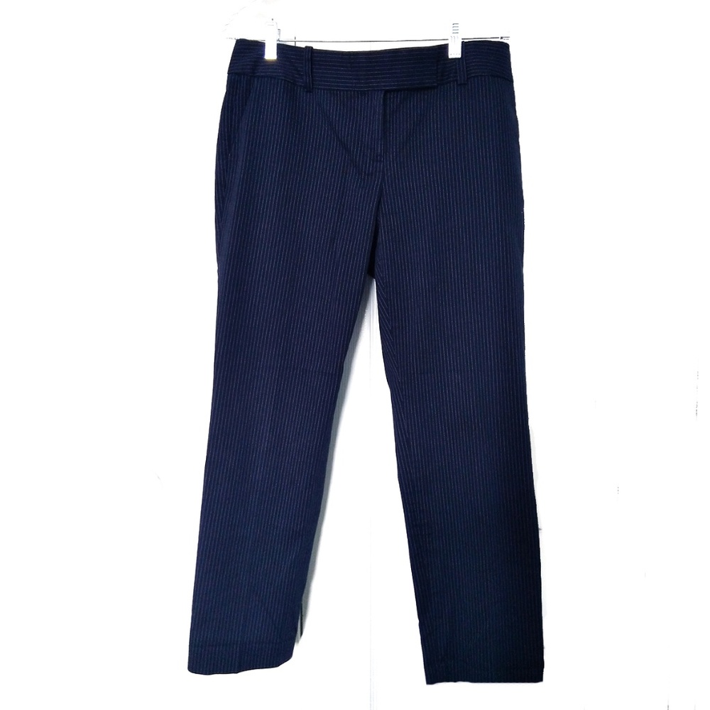 Ann Taylor Petite Navy Pinstripe pants 10P